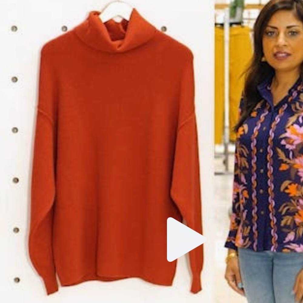 Free People RUST Softly Structured Knit Sweater